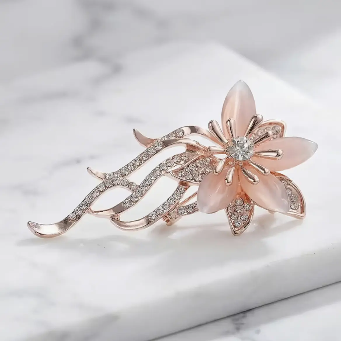 Elegant Rhinestone Orchid Women's Brooch/ Perfect for Scarves, Jackets, Dresses