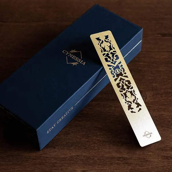 Cynessia "CHAPTER ONE" Luxury Gold Laser-cut Metal Bookmark in Premium Gift Box
