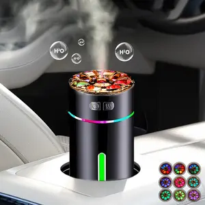 Father's Day Gifts, USB Air Humidifier, Portable Car Diffuser with Colorful LED Lights, Car & Home Use Air Humidifier, Household Appliances, Living Room - Pink