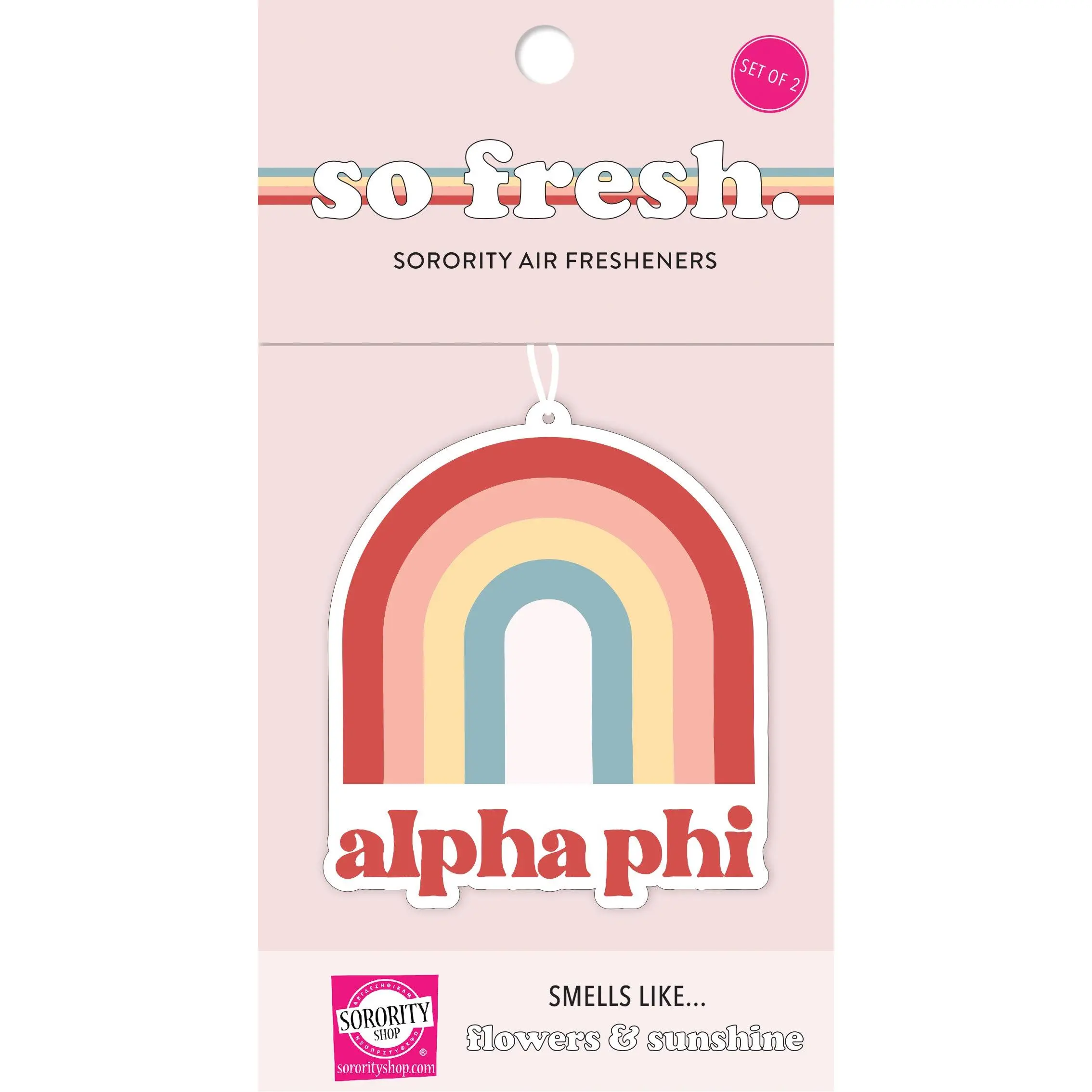 Alpha Phi Rainbow Retro Air Freshener - Flowers & Sunshine Scent