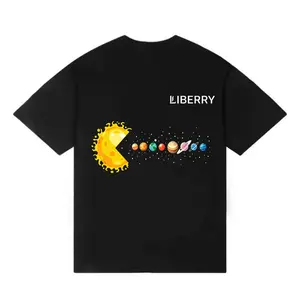 Vintage Planet Graphic Tee - Retro Space Aesthetic Streetwear T-Shirt, 100% Cotton Loose Fit Top, Trendy Unisex Casual Shirt men's t shirts