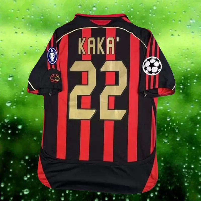 2006 2007 Retro Red Away No. 22 Kaka Short sleeve Soccer Jerseys