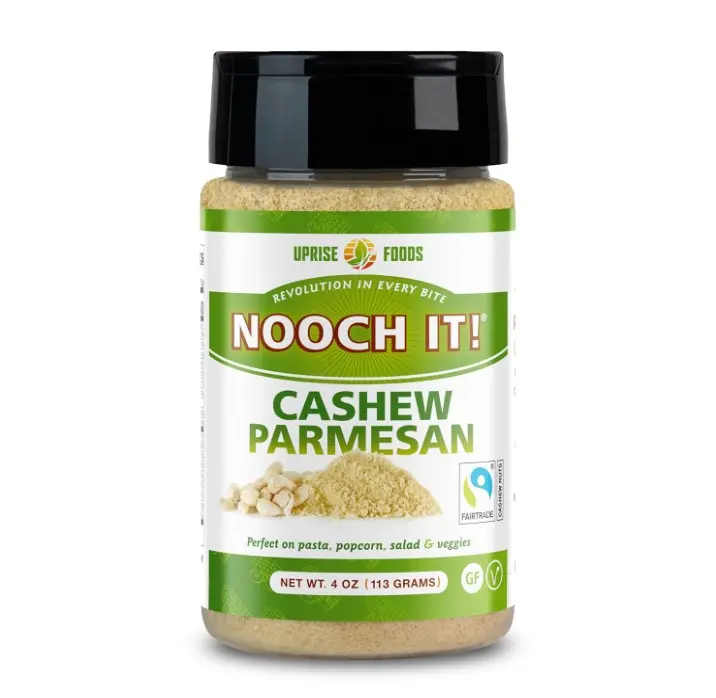 NOOCH IT! Certified Fair Trade Cashew Parmesan 4oz | Vegan Parmesan Cheese ● Tasty Dairy-Free Cheese Alternative (Organic Ingredients, Gluten-Free, Cashew Parm)
