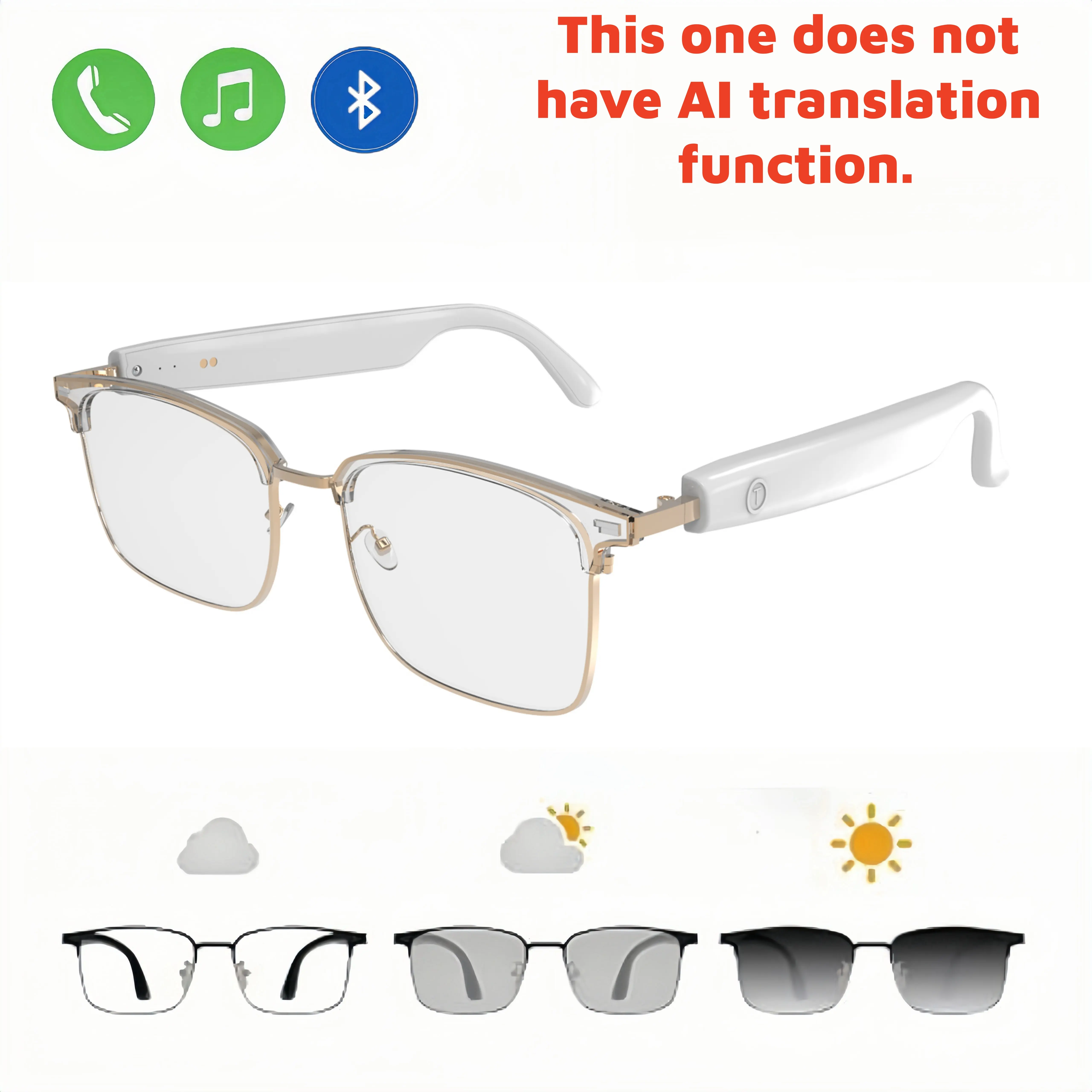 White Glasses Legs+Gold-colore