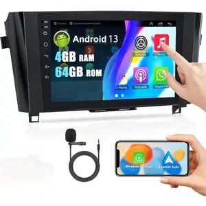 for 【Nissan Rogue X-Trail Qashqai Radio 2014 2015】 Android 13 Car Stereo 10.1" Touchscreen Wireless Carplay Android Auto GPS Navigation with Free Reverse Camera (2GB/4GB RAM+64GB ROM)