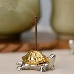 1pc The Little Turtle Alloy Incense Burner Incense Stick Holder Home Decor Red Bronze Incense Censer