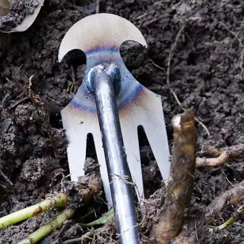 Multi-Functional Weeding Tool | Root Pulling Hoe & Soil Loosening Shovel | Durable Garden Weed Puller for Vegetable Planting | Upgraded Gardening Hand Tool