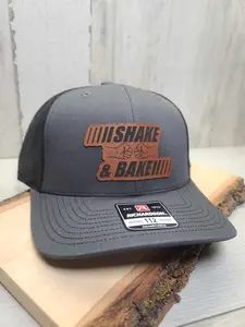 Shake & Bake Hat Leather Patch Richardson 112 Trucker Hat mens hats dad hats