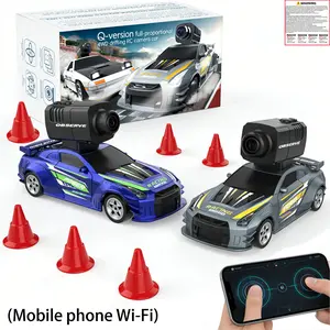Q-version full-proportional 4WD drifting RC camera car RC Drift Car with Camera, 4WD Mini Full-Proportional High-Speed RC Electric Mini Racing Drift Car Model with  LED Lights, Christmas and Birthday Gifts Children’s Day Gift
