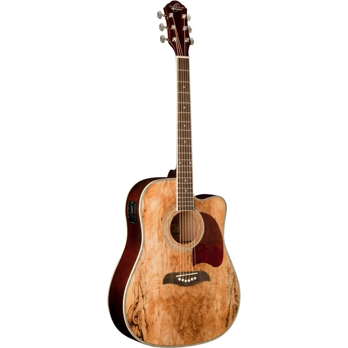 212 MAIN Acoustic-Electric Dreadnought Guitar - Spalted Maple Top, Guitar Tuning Pegs, High-Quality Musical Instrument for Music Lovers