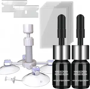 Windshield Repair Kit, Windshield Crack Repair Kit,2 Pcs Car Glass Repair Kit Quick Fix for Chips & Cracks, Windshield Chip Repair Kit, Automotive Nano Fluid