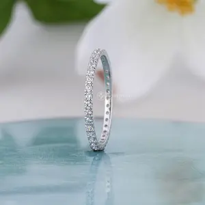 1.85 mm Wide Full Eternity Round Cut Wedding Band