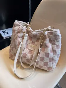 New Arrivals Plaid Pattern Stylish Tote Bag – Perfect for Fall & Winter Fashion