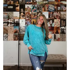 Oversized Girlie Pullover- Teal