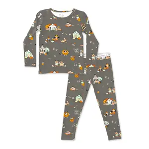 Bellabu Bear Trick or Treaters Boys Bamboo Pajamas for Halloween