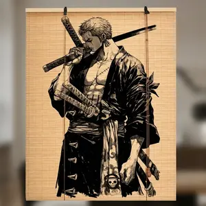 Pirates Hunter Bamboo Blinds – Japanese Art Window Shade, Anime Style Bamboo Roller Blind