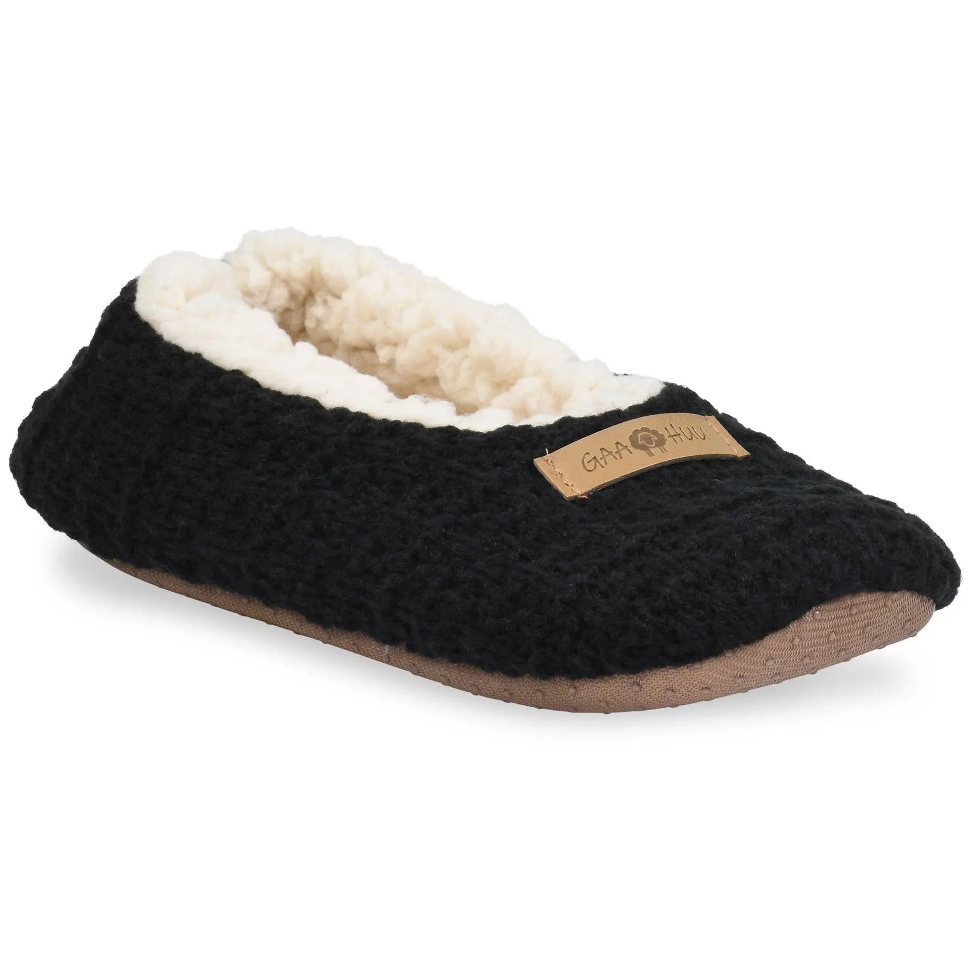 Gaahuu Womens Textured Knit Ballerina Slippers