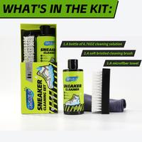 Cleaning agent + brush + towel