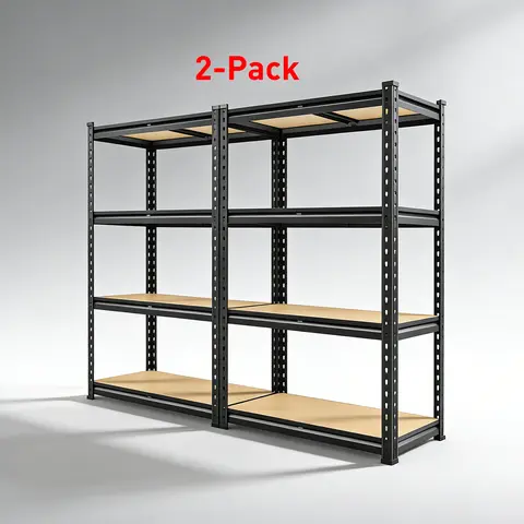 Raybee 2-Pack 4-Tier Heavyduty Garage Shelving Units Metal Shelves Storage Height Adjustable Utility Racks for Warehouse Organizing Pantry Kitchen Basement Shelf Organiser 35.5"Wide 12" Deep 60" High Twin Size 71" Wide #TikTokShopStockUp