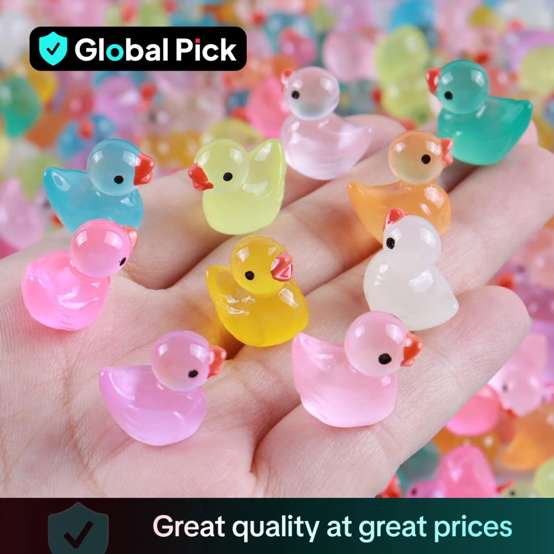 15/25/50/100 Mini Luminous Ducklings, DIY Resin Toy, Phone Cases Landscape Potted Plant Decoration, Handmade DIY Decorations, Birthday Gifts