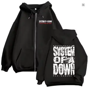 System of A Down Mezmerize Merch Zipper Hoodie Alternative Metal Music Zip Up Sweatshirts Rock Hip Hop Vintage Pullovers Unisex
