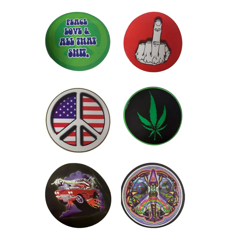 Round Stickers Decor - Assorted Novelty Designs - Decorative Stickers for Home Decor