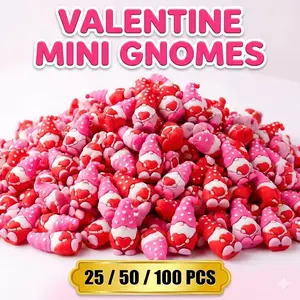 100 Pcs Mini Valentine's Gnomes Bulk - Non Candy Classroom Gifts for Kids Exchange - Viral Office Prank Hiding Game - Tiny Resin Desk Pets Decor