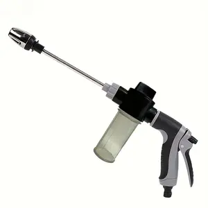 1pc Portable High-Pressure Hose Spray Gun with 3/4" and 1/2" Quick Connect Adapters, Adjustable Thick Rod Spray, Multi-Functional Garden Hose Nozzle for Car Washing and Pet Cleaning, Pet Washing Hose| Adjustable Spray Pattern
