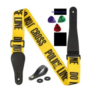 Soft Guitar Strap, 1 Pair Strap Locks & 5 Counts Guitar Picks & 1 Count Hold & 2 Counts Washers, Electric & Acoustic Guitar Strap Accessories