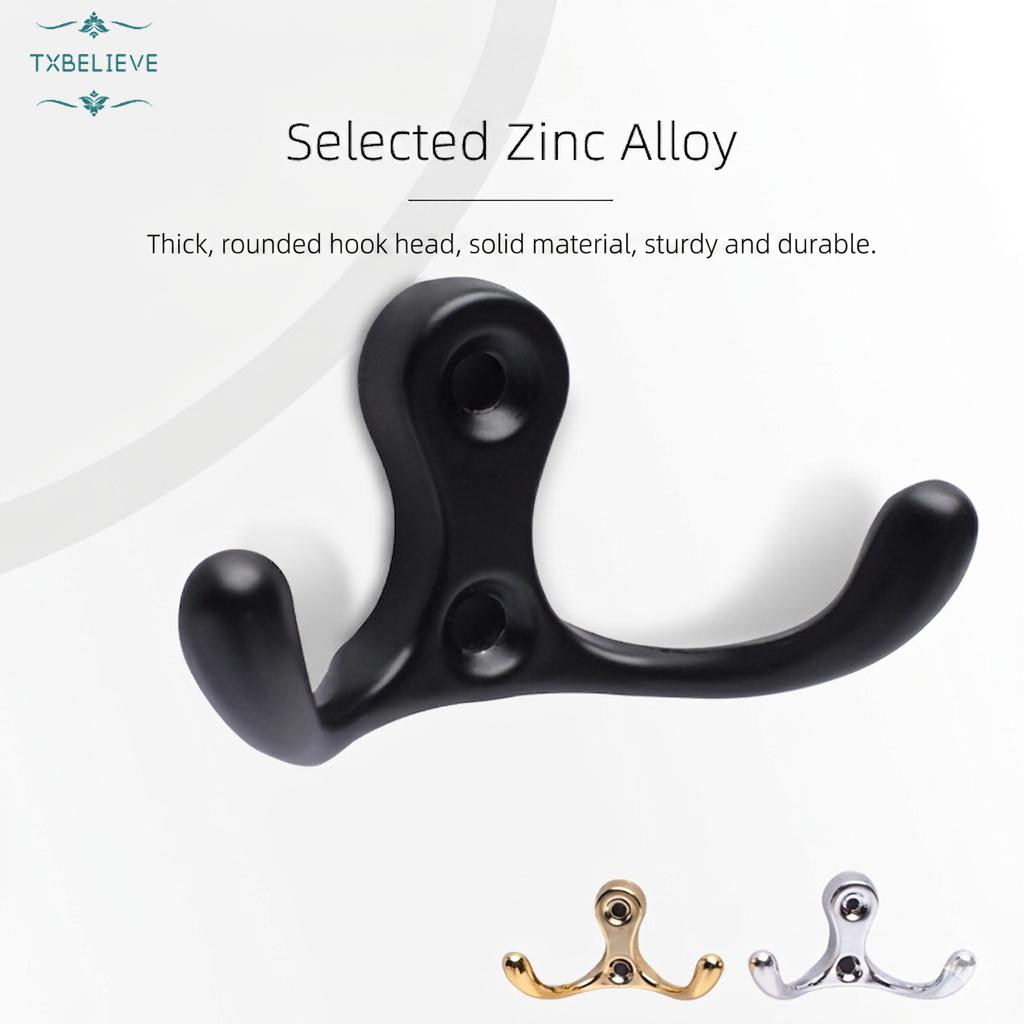 Aluminum Alloy Wall Hooks Towel Hooks,  Coat Robe Hook Heavy Duty Bathroom Double Hook Wall Mounted, Hand Towel Hooks for Closet Entryway Cubicle Kitchen