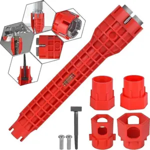 Faucet and sink installation tool, durable plastic, Pipe wrench set, perfect for bathroom pipe installation, equipped with adjustable wrenches, pipe benders, adjustable spud wrench and other plumbing tools