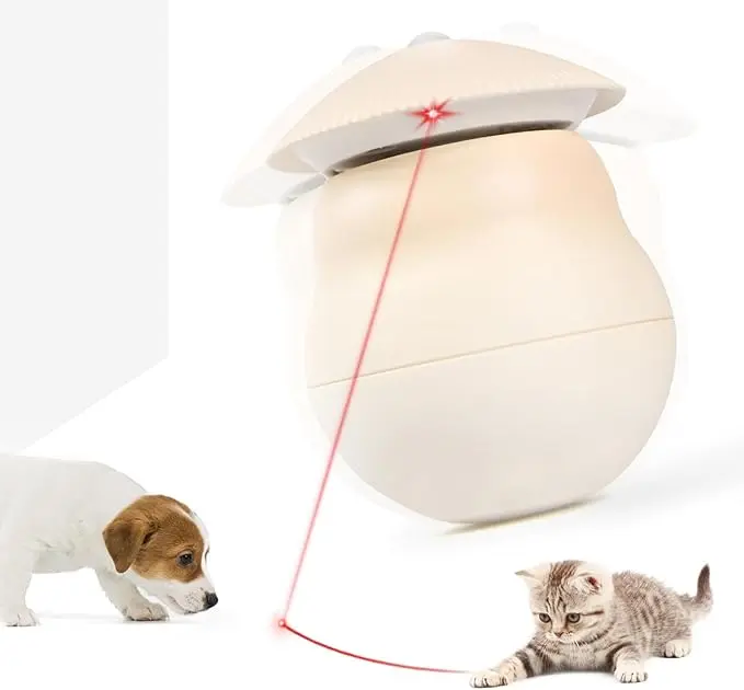 Interactive Cat Laser Toys Tumbler Design, [Newly Upgraded] Automatic 360° Rotation Laser Cat Toy, USB Charging 3 Modes Real Random Trajectory for Bored Indoor Cats/Kittenes/Dogs