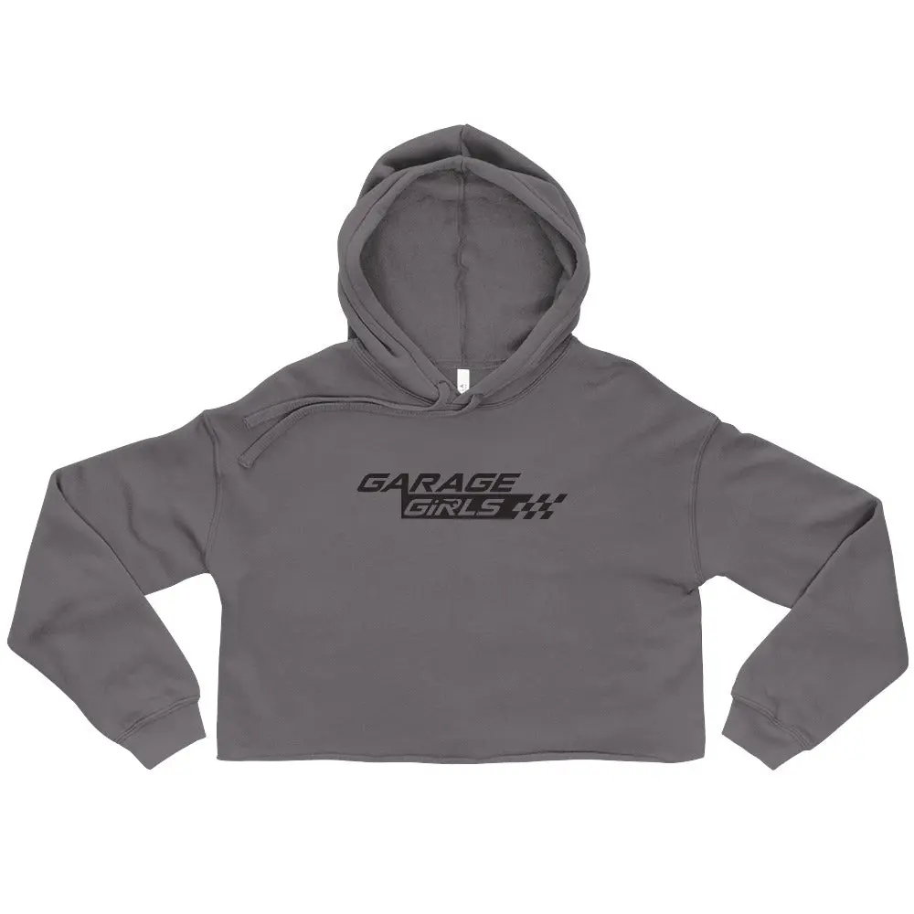 Garage Girls - Crop Hoodie (Black Logo)