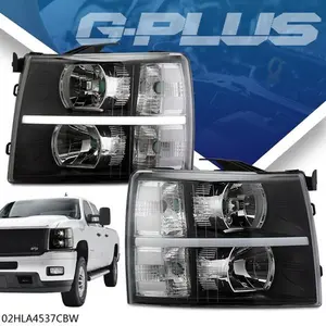 New Fit For 2007-2014 Silverado Headlights W/ LED DRL Daytime Runing Light