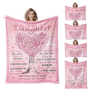 Mom Daughter Aunt Granddaughter Niece Gifts Blanket, Christmas/Mothers Day/Valentine Day/Graduation/Birthday Cozy Fuzzy Plush Flannel Blanket Gifts for Mom Daughter Aunt Granddaughter Niece