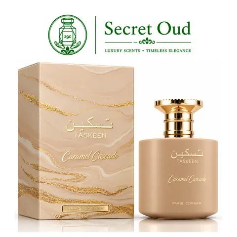 Paris Corner Taskeen Caramel Cascade Unisex EDP, 3.4oz(100ml) Single Item - Evening Wear EDP with Sweet Floral Accords, Woody Undertones, Vanilla, Blueberry, Scent Profile, Perfumes for Women