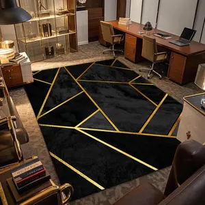 Geometric Pattern Floor Mat, Non-slip Soft Floor Carpet, Decorative Area Rug, Modern Geometric Rug for Home Living Room Bedroom Office, Vanity Decor Accessories