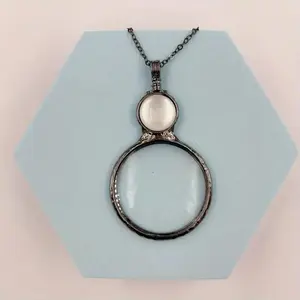Round Reading Magnifier Pendant Necklace, 1 Count Magnifier Chains Necklace, Minimalist Chain Necklace, Fashion Jewelry Decoration, Perfect Holiday Gift, Necklace Set, Daily Wear Necklace, Dainty Necklace