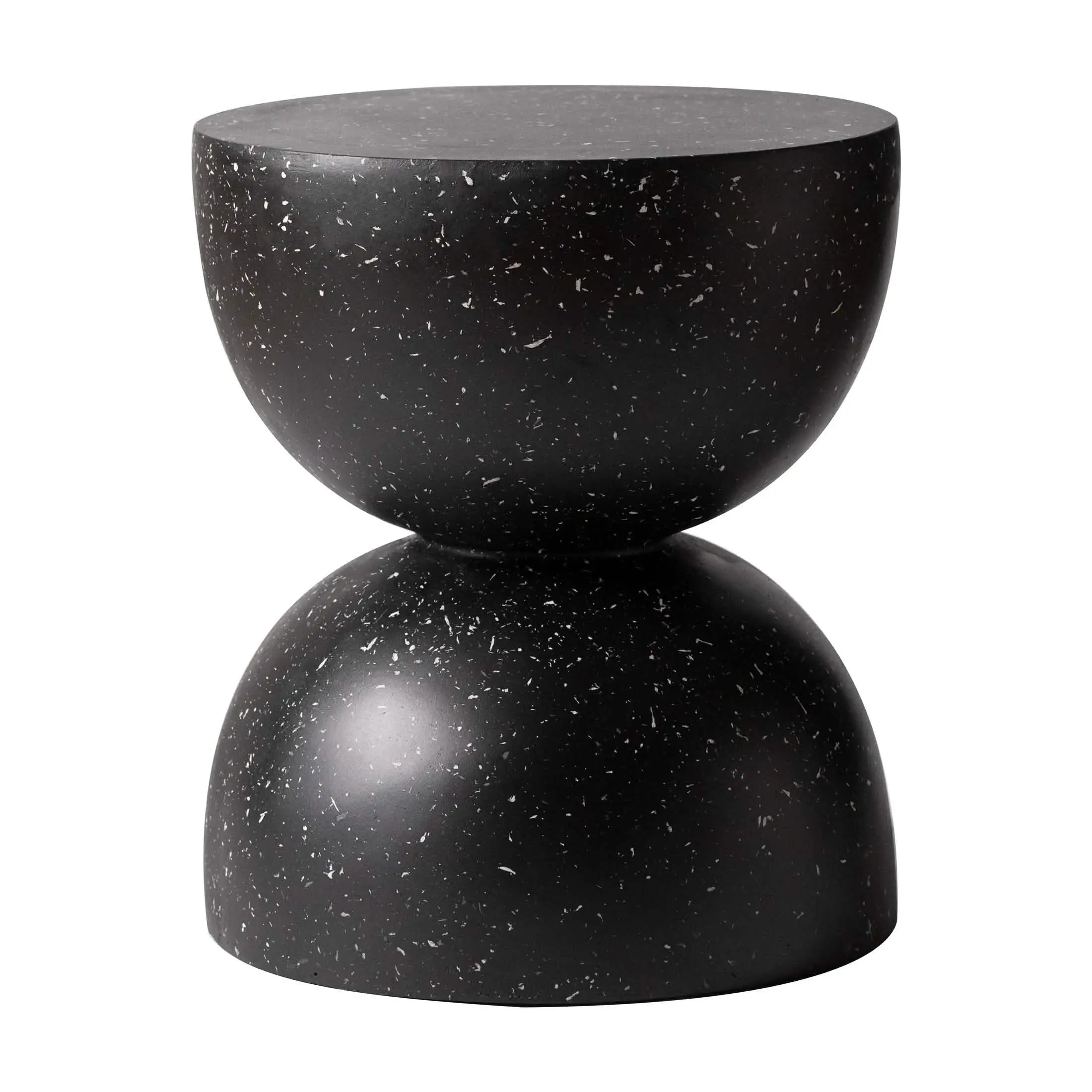 Sage Minimalist Side Table in Fiberstone Hourglass Design Accent Table