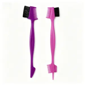 Women's 2Pecs Hair Accessory Set - 3-Headed & 5-Headed Hairline Brushes, Edge Control Teasing Comb for Human Hair Wigs (Random Color)