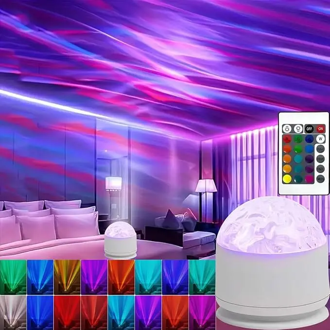 2 in 1 Northern Lights and Ocean Wave Projector,16 Light Color Aurora Night Light Projector,Dimmable Galaxy Led Light Projector for Bedroom Room Home Parties Decorations,Kids Teen Girls Gifts EasterEggLight tiktokshopsummersale