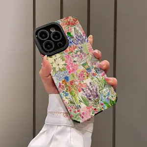 Floral Pattern Shockproof Ultra-Thin Phone Case for iPhone 16/15/14/13/12/11/plus/pro Max, Dust-Proof Protective Cover Gift Idea