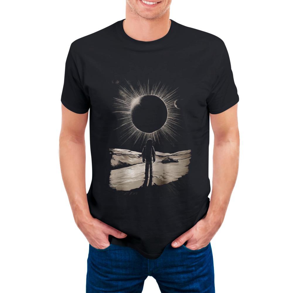 Sunset Swell Vintage Tee Spaceman Solar Eclipse Moon T-Shirt, Sci-Fi Astronomy Graphic Tee