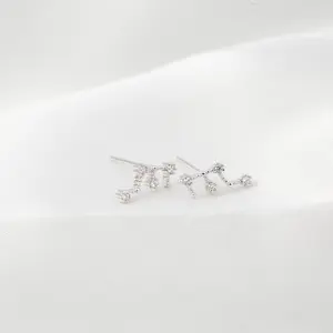 925 Sterling Silver Virgo Stud Earring (1 Pair)