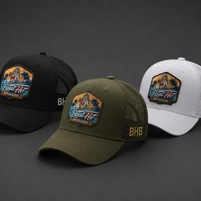 BoatHo Brigade Trucker Hat - Adjustable Fit, Multiple Colors Available, Perfect for Outdoor Activities