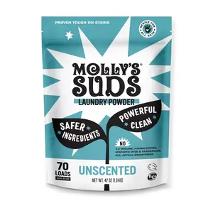 Molly's Suds Unscented Laundry Detergent Powder, 70 Loads, Natural Laundry Soap for Sensitive Skin