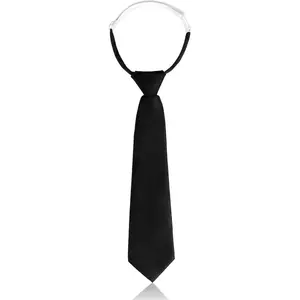 Skinny Black Tie, Adjustable Necktie for Girls/Boys, Pre Tied Neck Ties for Men Women Black Tie for School Uniforms JK/JC Cosplay Graduation