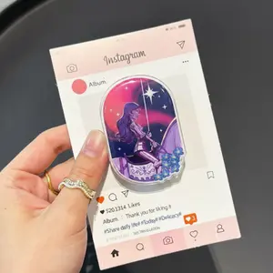 Celestial Fantasy Girl MagSafe Magnetic Phone Grip, Purple Anime Phone Holder Stand, Starry Acrylic Pop Socket Gift for Phone & Kindle