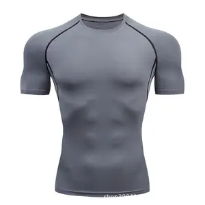 EasySport fitness tight-fitting, tummy-controlling, breathable, quick-drying training top T-shirt short-sleeve for men