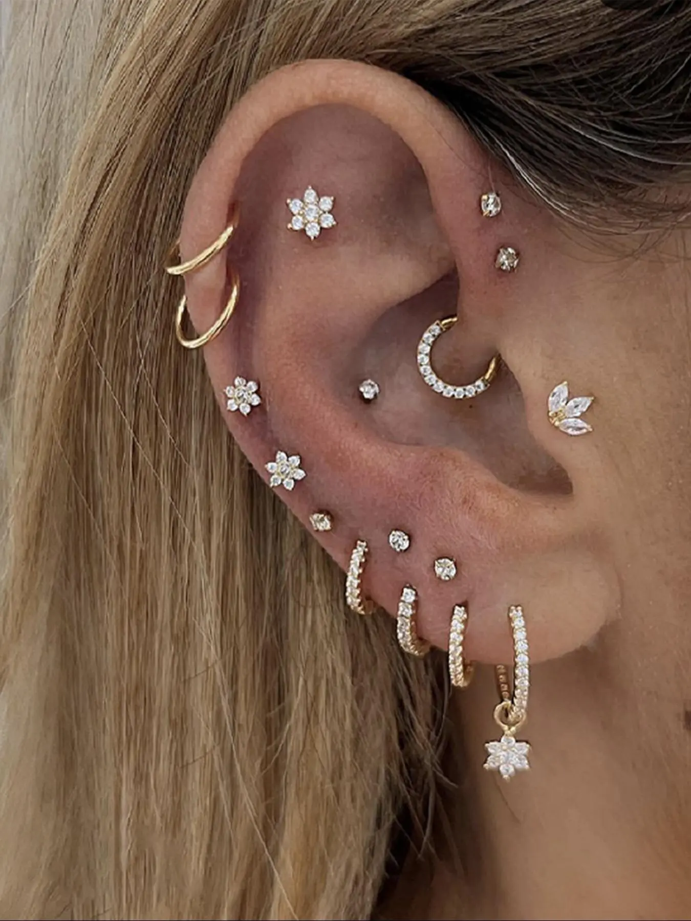 Flower & Leaf Design Earrings Set, Fashionable Earrings for Women & Girls, Casual Jewelry for Party, Daily Clothing Decor, Trendy All-match & Exquisite Jewelry for Birthday Gift, Stud Earring Jewelry, Fashionable Jewelry Accessories
